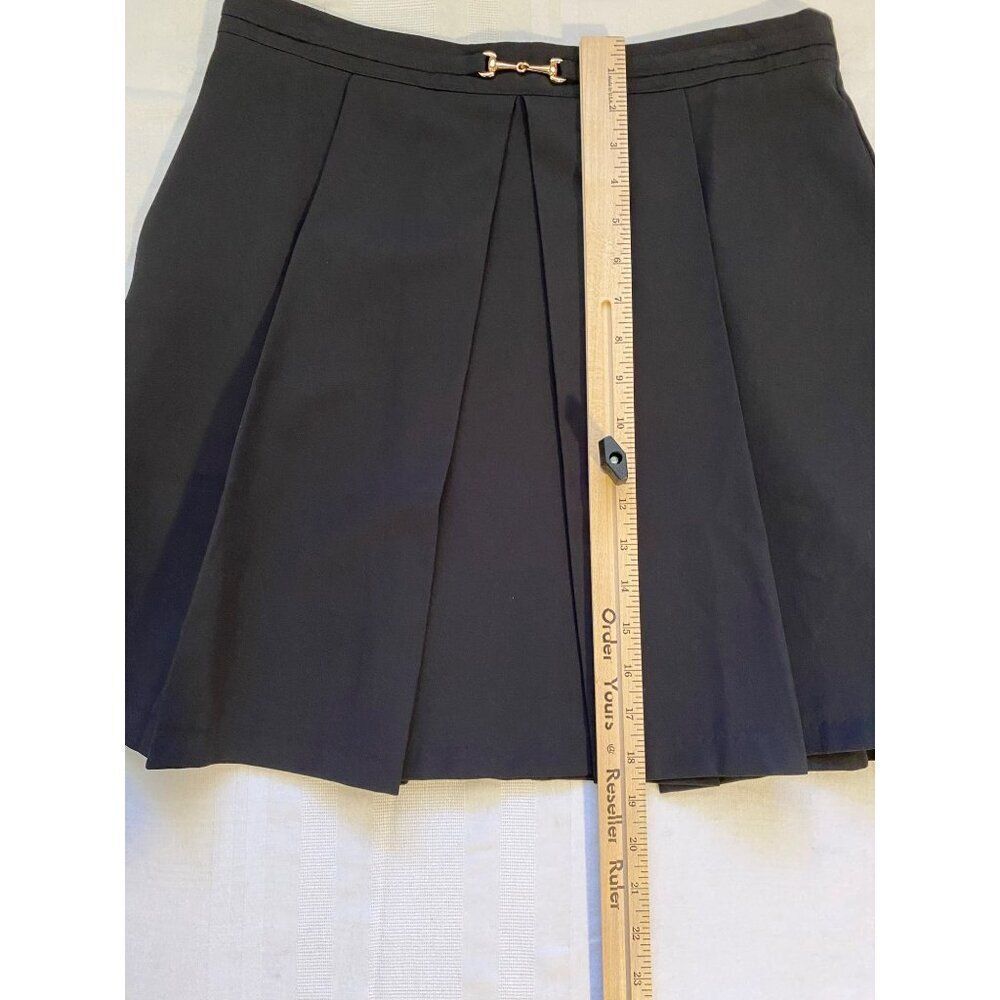 Ellison Black Pleated Skirt With Gold Hardware Accent Size L - Picture 7 of 10